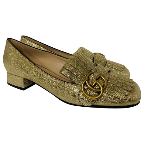 gucci marmont gold flats|More.